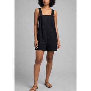 MALIA MILLS | Vintage Cotton Cross Back Romper in Black, Size 4